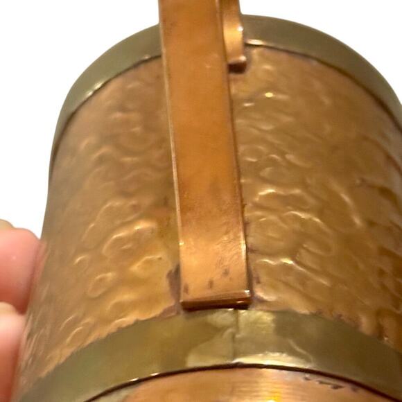 Vintage Hammered Copper and Brass Mug with Mayan Calendar - Picture 5 of 7